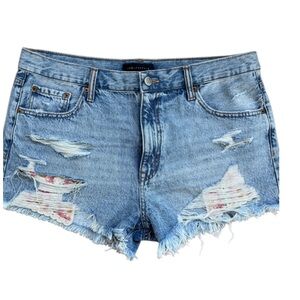 Aeropostale Vintage High Rise Shorty Denim Cutoff Shorts Size 14
